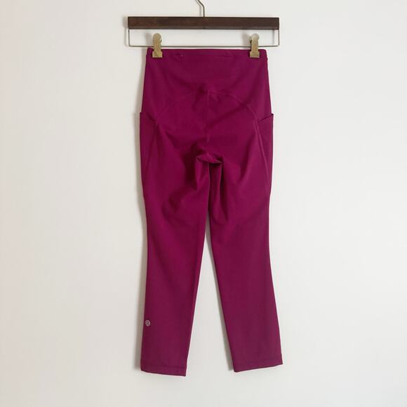 LULULEMON Swift Speed High Rise Crop Leggings Magenta Purple 2 - Picture 6 of 12